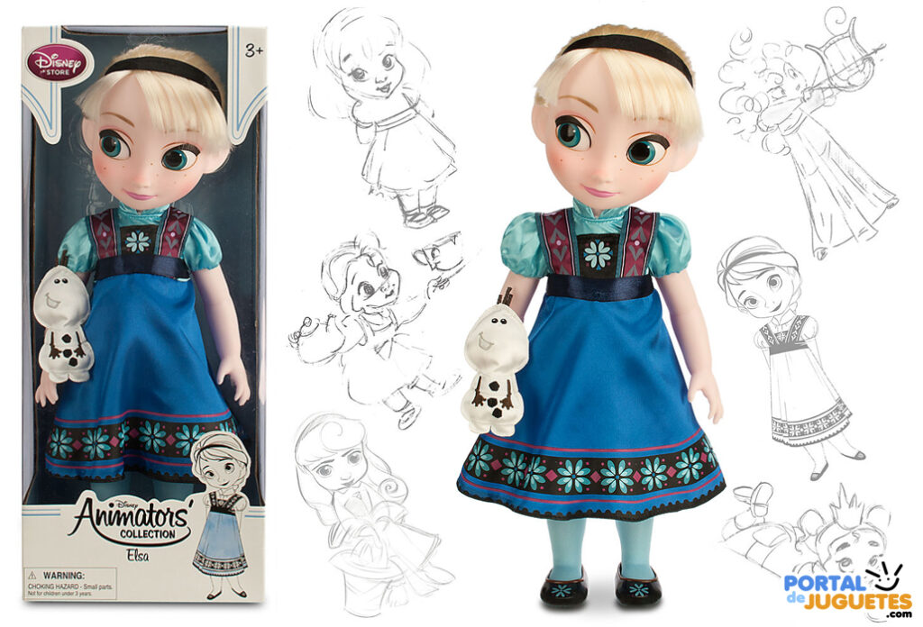 muñeca elsa segunda edicion coleccion disney animators frozen mascota caja